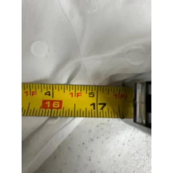 Maeve Anthropologie Blouse Womens 4 White Cropped Clip Dot Puffed Sleeve Top A2 - Picture 6 of 7